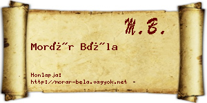 Morár Béla névjegykártya