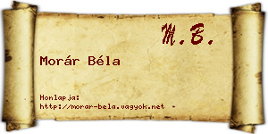 Morár Béla névjegykártya